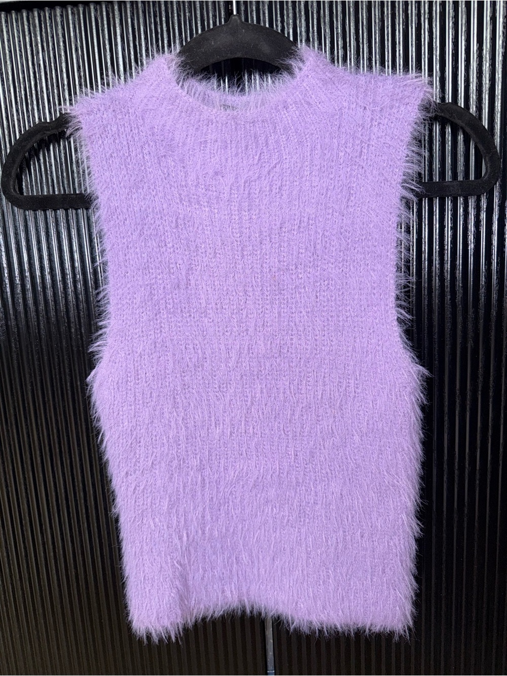 ZARA Fuzzy Sleeveless Knit Tank - Lavender